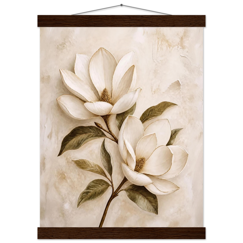 Gilded Magnolia: flowers and botanical. Fine art poster by The Light Stays.