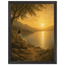 Quadro cristão Bênção do Lago, Jesus sob uma oliveira diante de um lago dourado