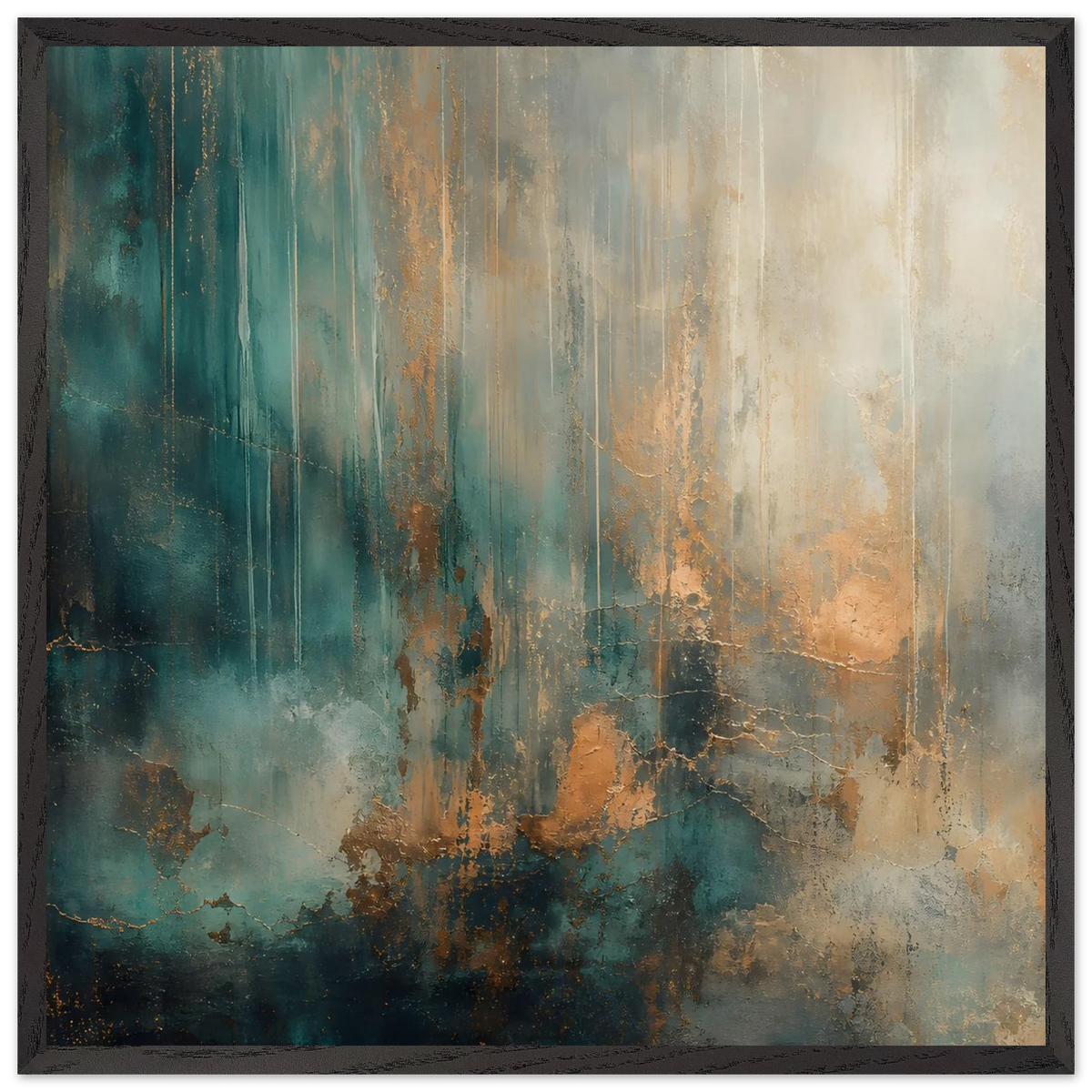 Copper Rain: abstract, texture and metallic tones. Framed fine art print by The Light Stays.