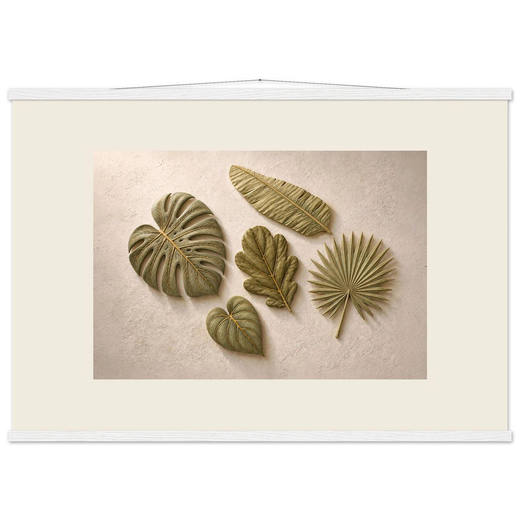 Green Constellation: botanical, green and loose rhythm. Fine art poster, alternate frame and size.