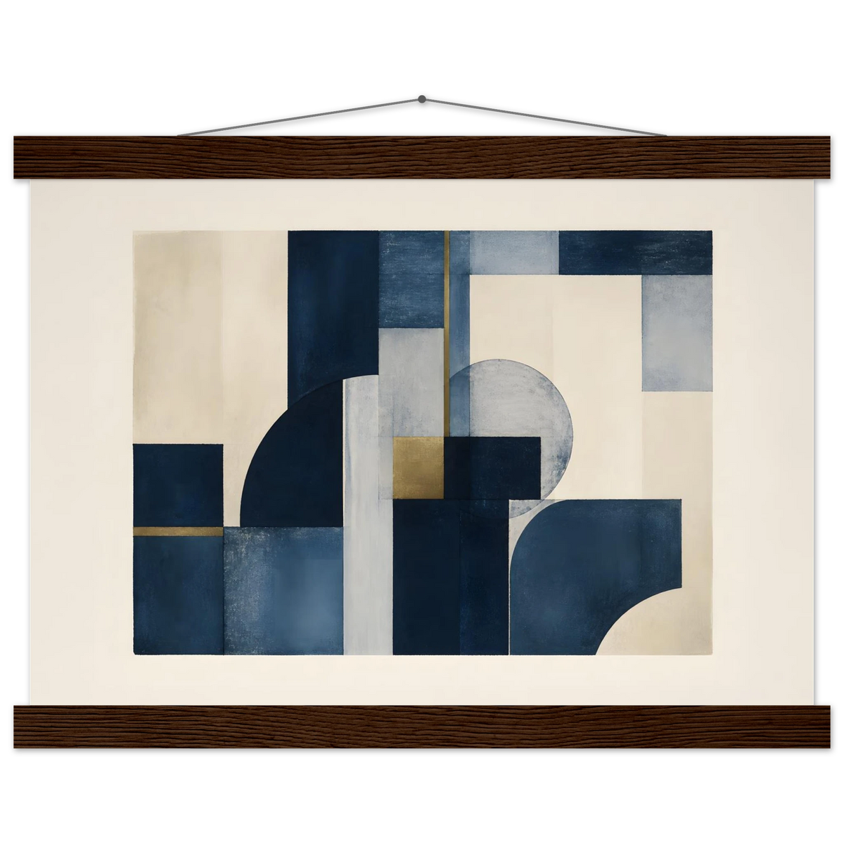Blue Architecture: geometric abstract, blue and cream. Fine art poster by The Light Stays.