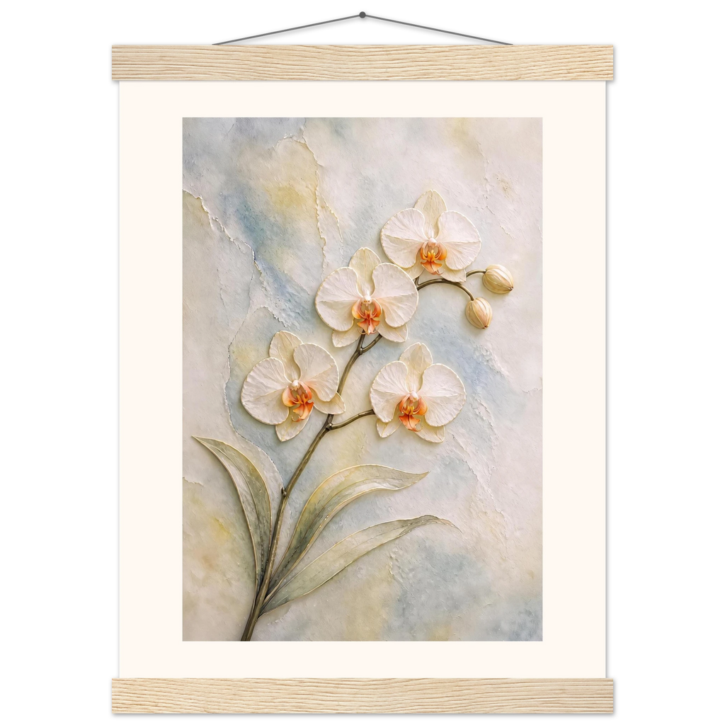 Porcelain Orchid: flowers and botanical. Fine art poster.
