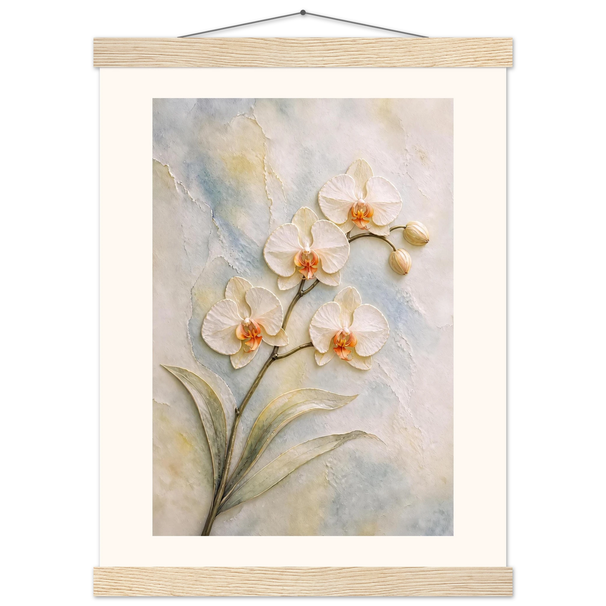 Porcelain Orchid: flowers and botanical. Fine art poster.