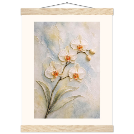 Porcelain Orchid: flowers and botanical. Fine art poster.
