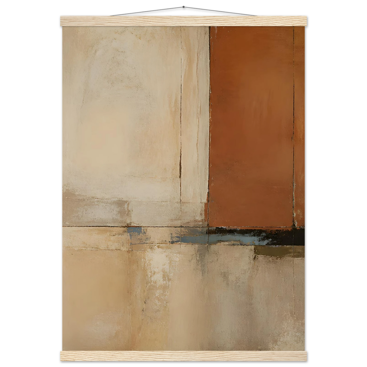 Terracotta Diptych, Panel I of II: two panels, terracotta and cream. Fine art poster by The Light Stays.
