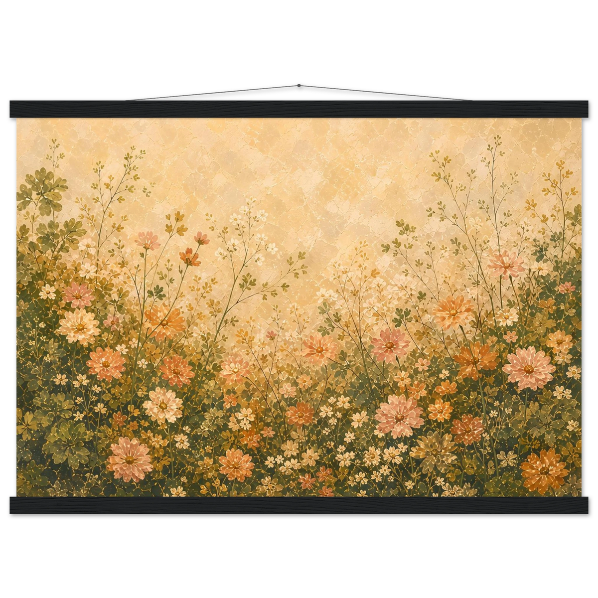 Petal Garden: flowers, botanical and abundance. Fine art poster with wooden hanger by The Light Stays.