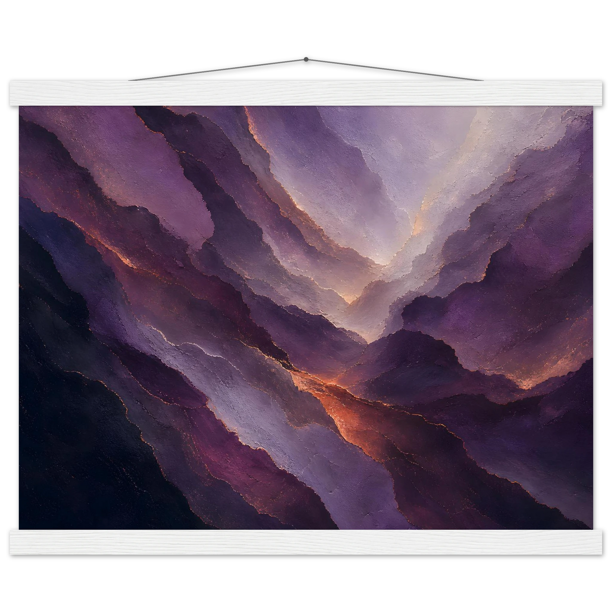 Violet Infinity: moon and night. Fine art poster, alternate frame and size.