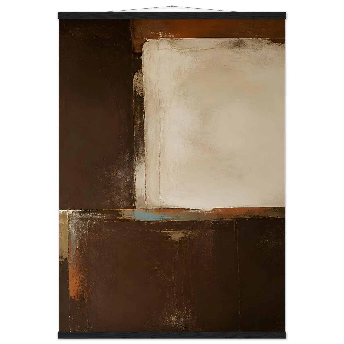 Terracotta Diptych, Panel II of II: two panels, terracotta and cream. Fine art poster, alternate frame and size.