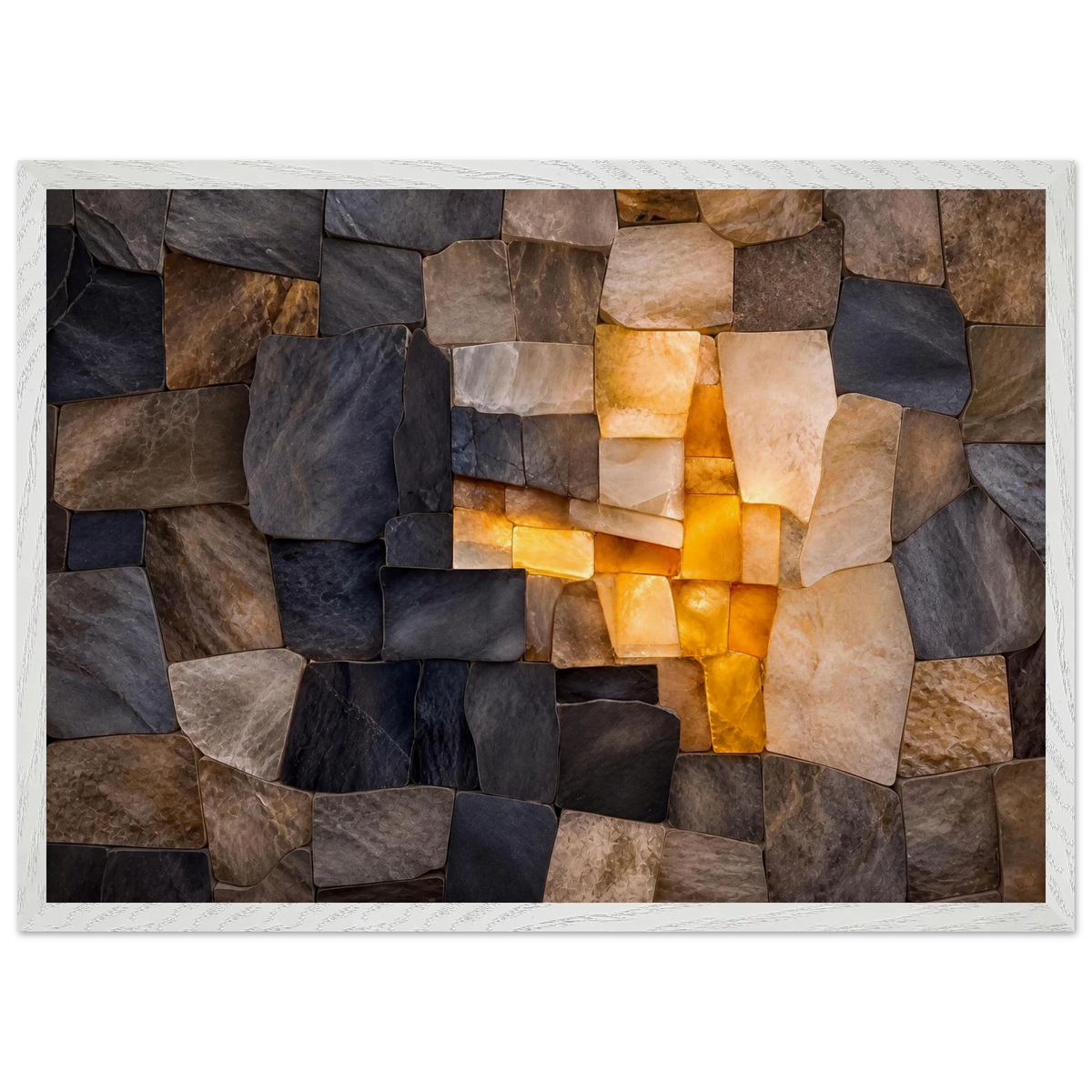 Citrine Seam: lumen and siena. Framed fine art print, alternate frame and size.