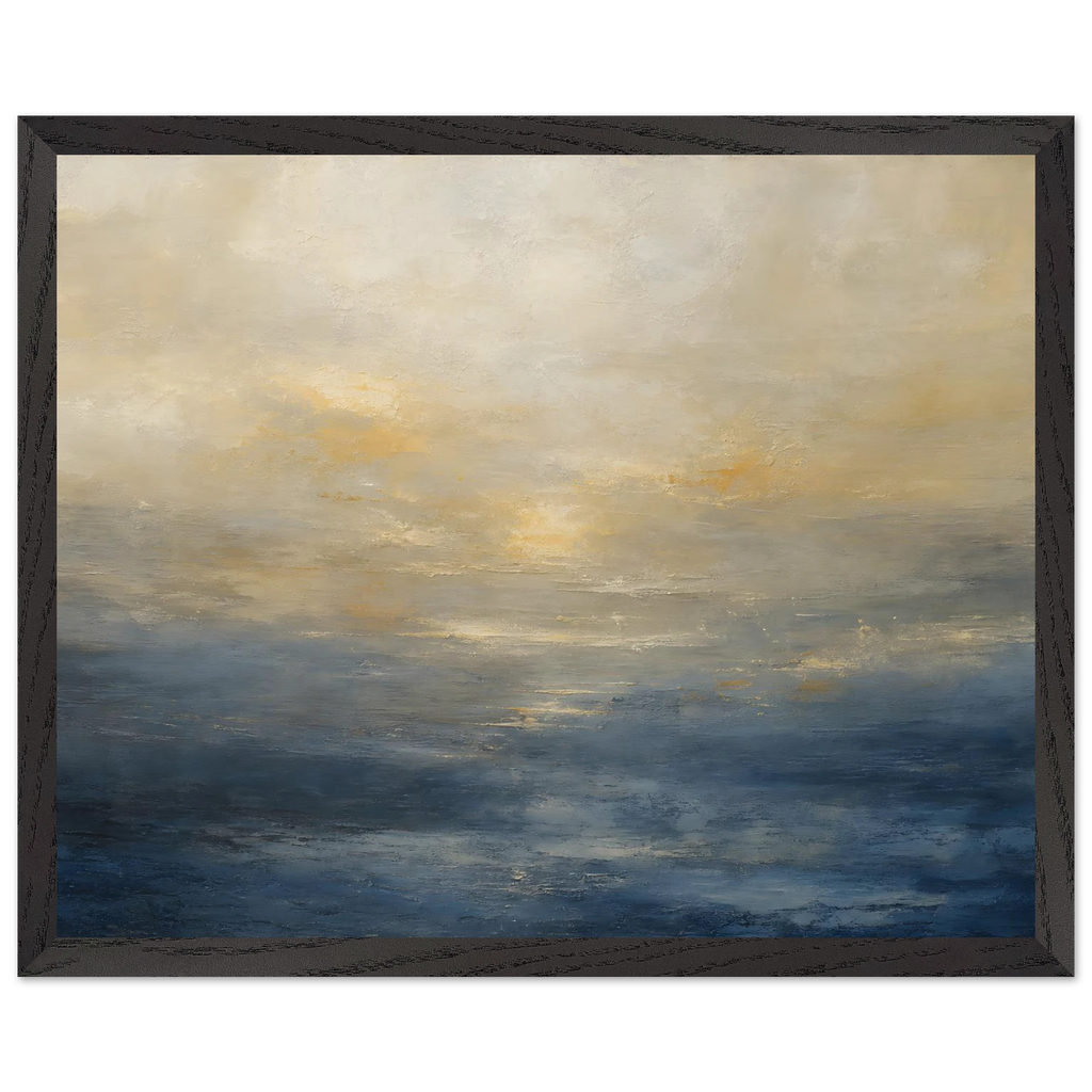 Golden Sea Mist: sea and coastal landscape. Framed fine art print by The Light Stays.