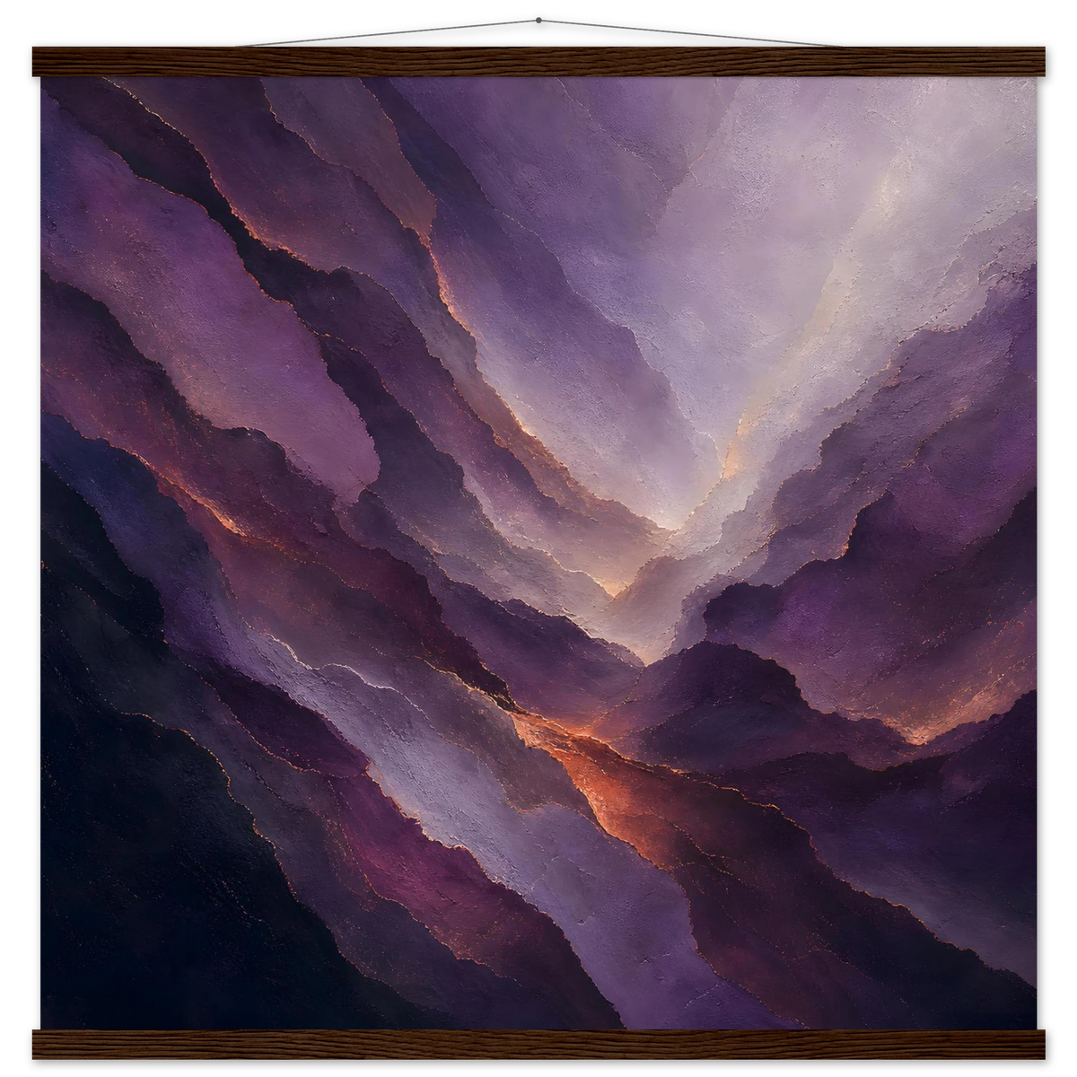 Violet Infinity, moon and night. Archival fine art poster shown framed.