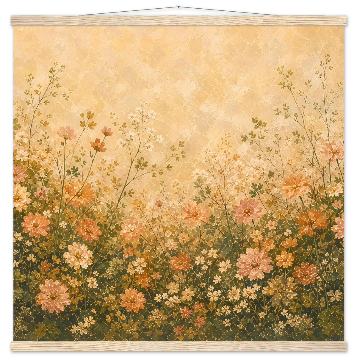 Petal Garden: flowers, botanical and abundance. Fine art poster with wooden hanger by The Light Stays.