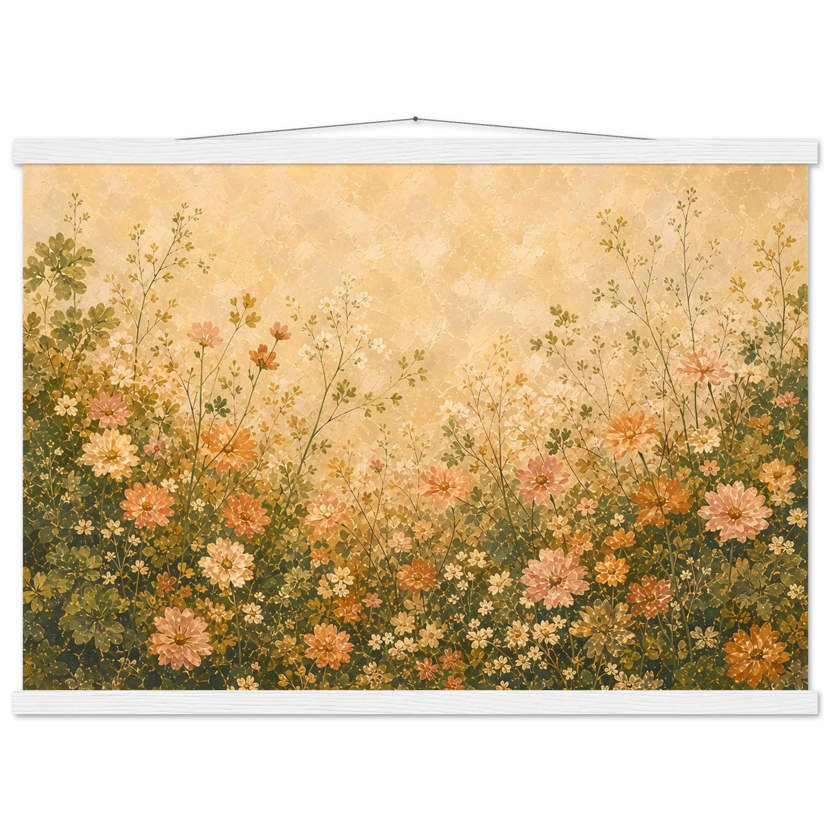 Petal Garden: flowers, botanical and abundance. Fine art poster with wooden hanger by The Light Stays.