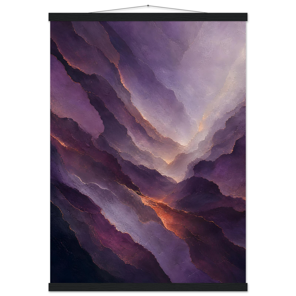 Violet Infinity: moon and night. Fine art poster, alternate frame and size.