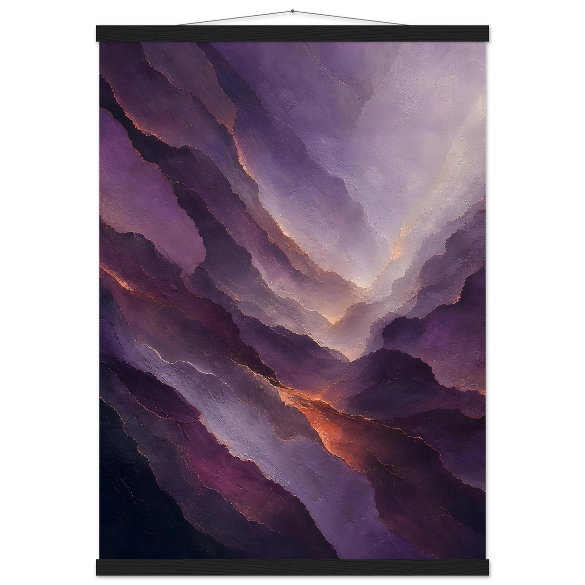 Violet Infinity: moon and night. Fine art poster, alternate frame and size.