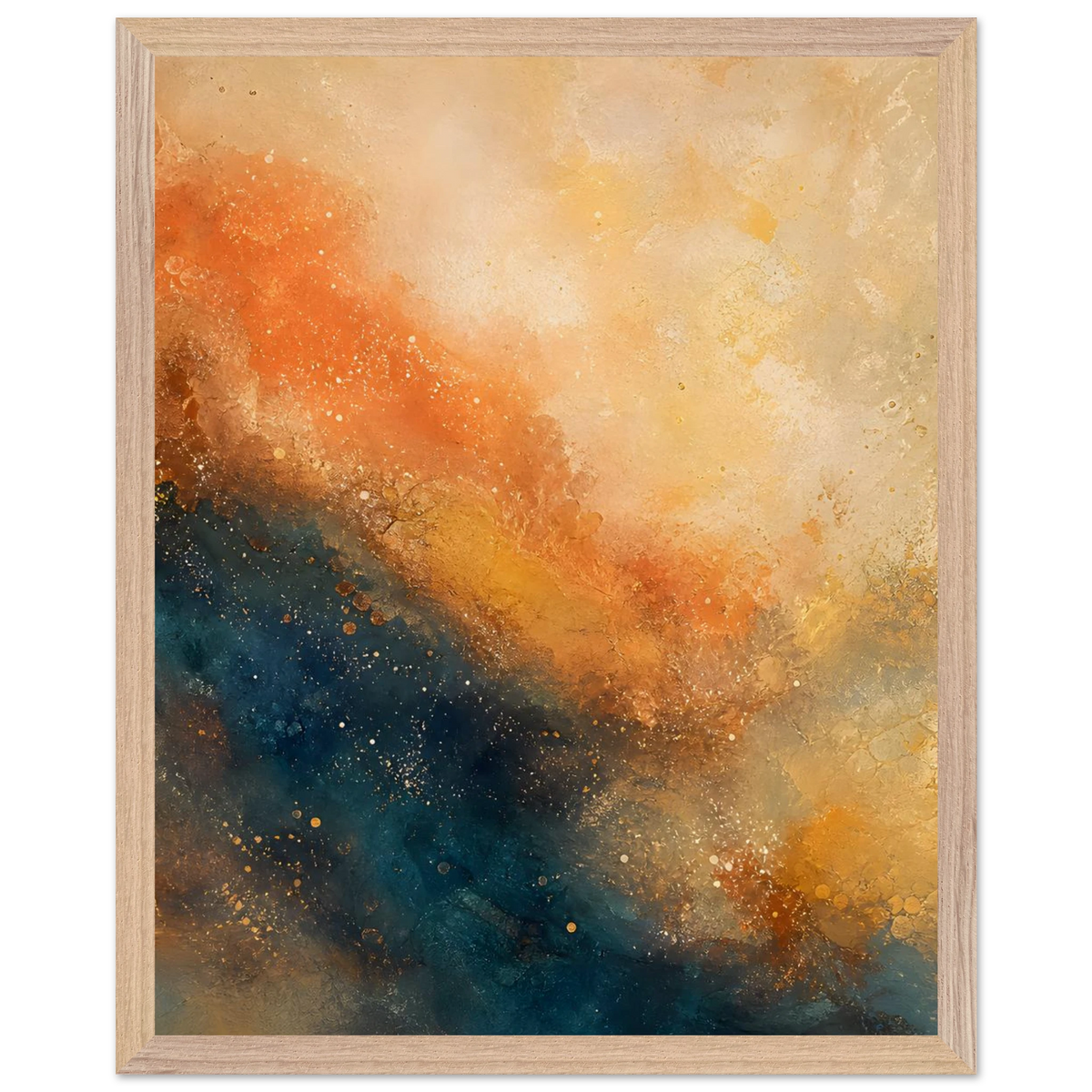 Blue Hour Field, night, horizon and deep blue. Archival framed fine art print shown framed.
