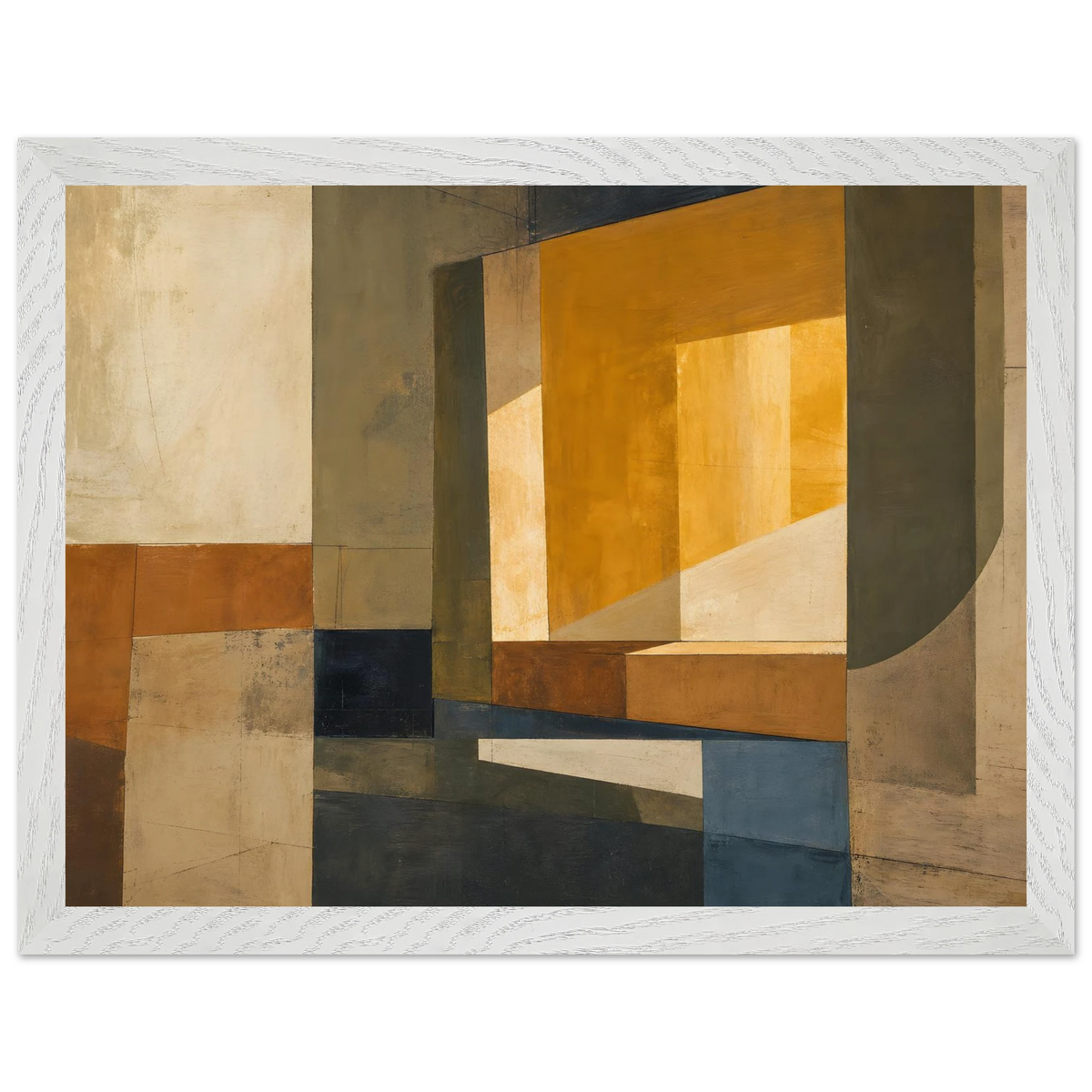 Ochre Window: architecture, mediterranean and earth tones. Framed fine art print by The Light Stays.