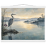 Heron at Dawn: japanese art and japandi. Museum-quality fine art poster.