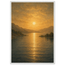 Quadro emoldurado Reflexo Dourado, lago e montanhas sob luz dourada