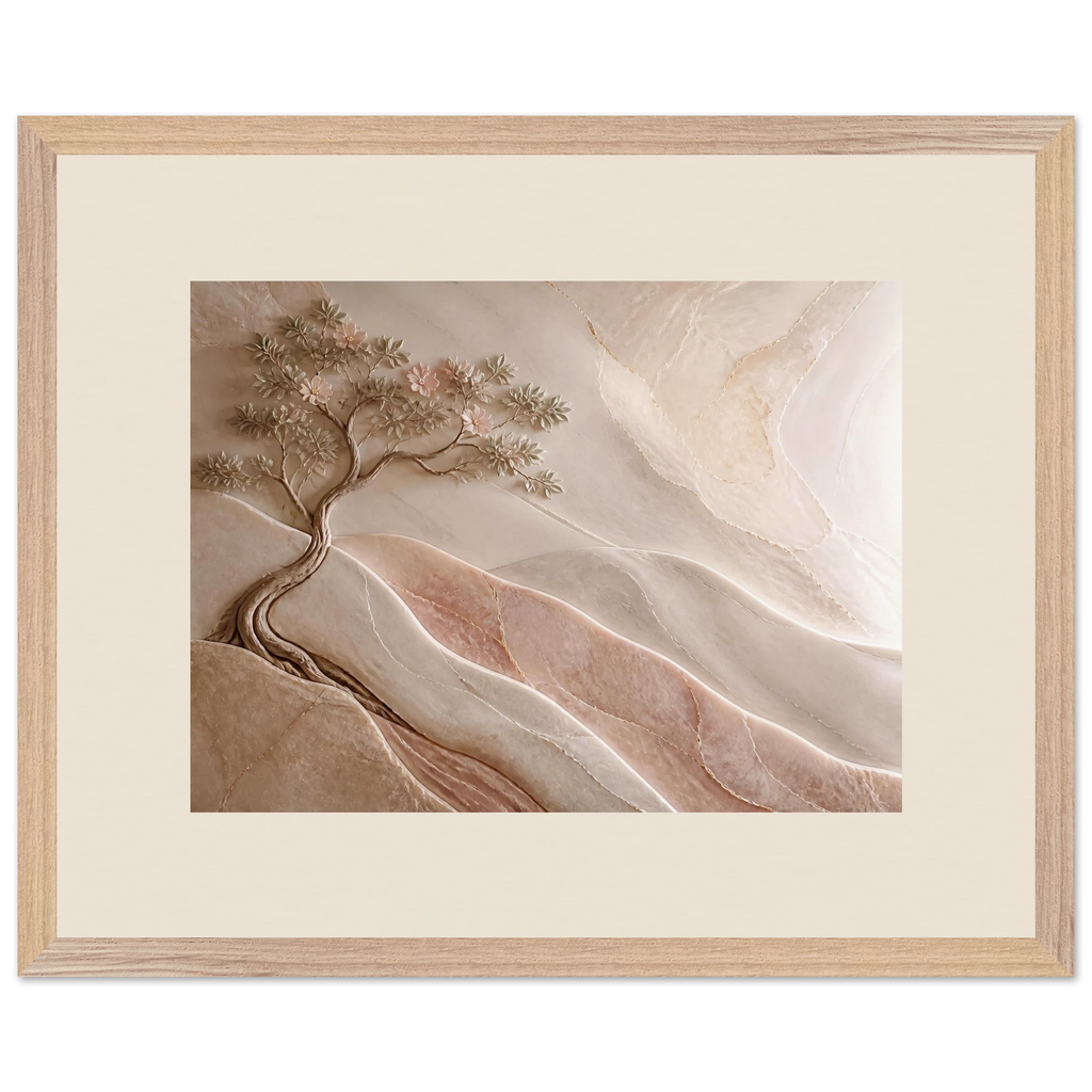 Stone Dawn: petra and siena. Framed fine art print, alternate frame and size.