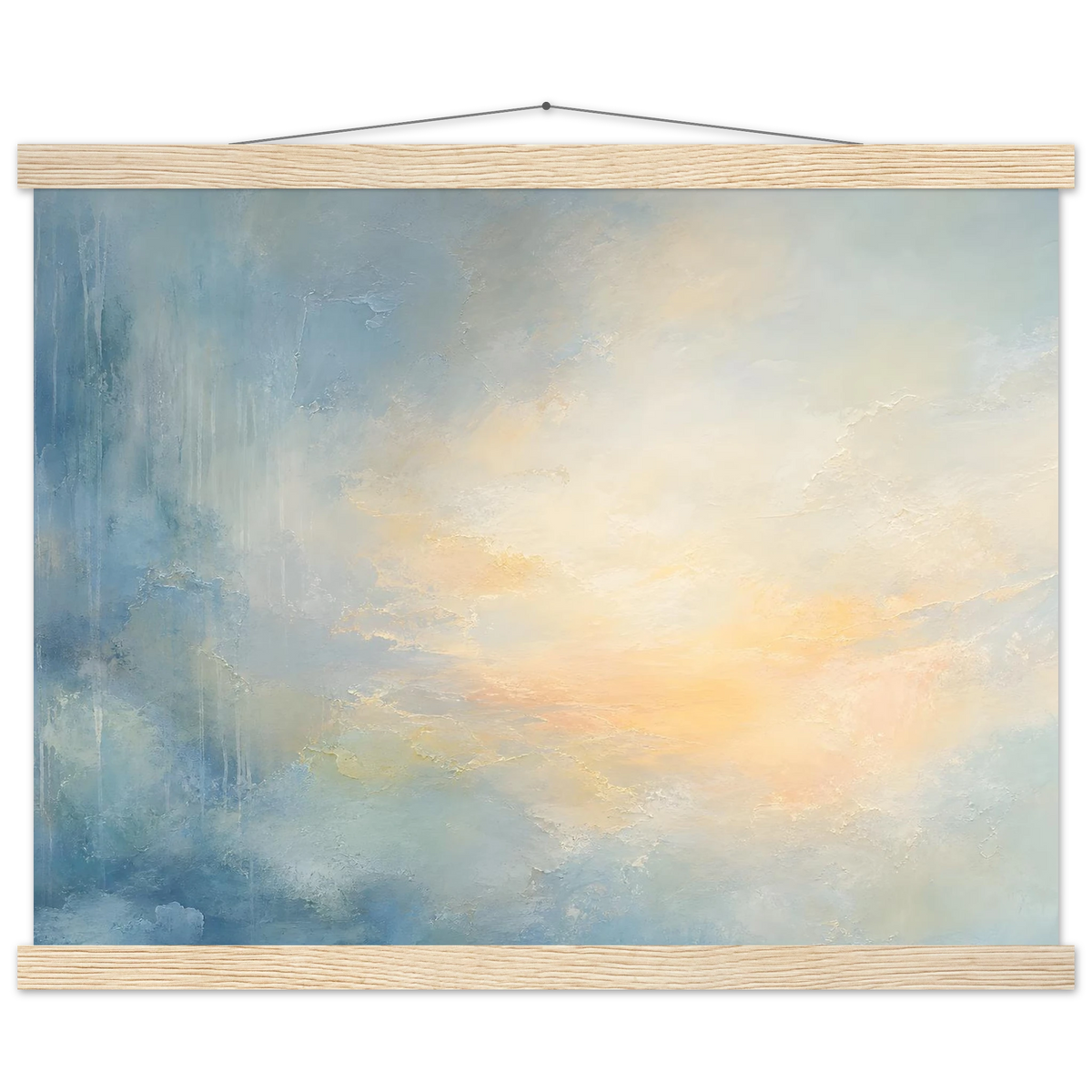 Dawn after Rain, sunrise, coastline and washed light. Archival fine art poster shown framed.