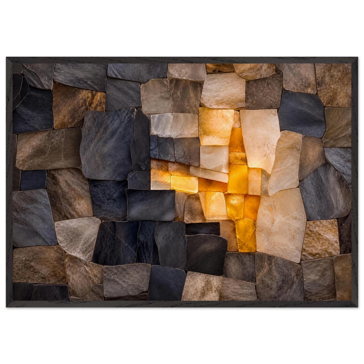 Citrine Seam: lumen and siena. Framed fine art print.