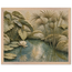 Papyrus Pond, lake, papyrus and serene greens. Archival framed fine art print shown framed.