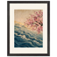 Blossom Tide: japanese art, cherry blossom and wave. Framed fine art print.