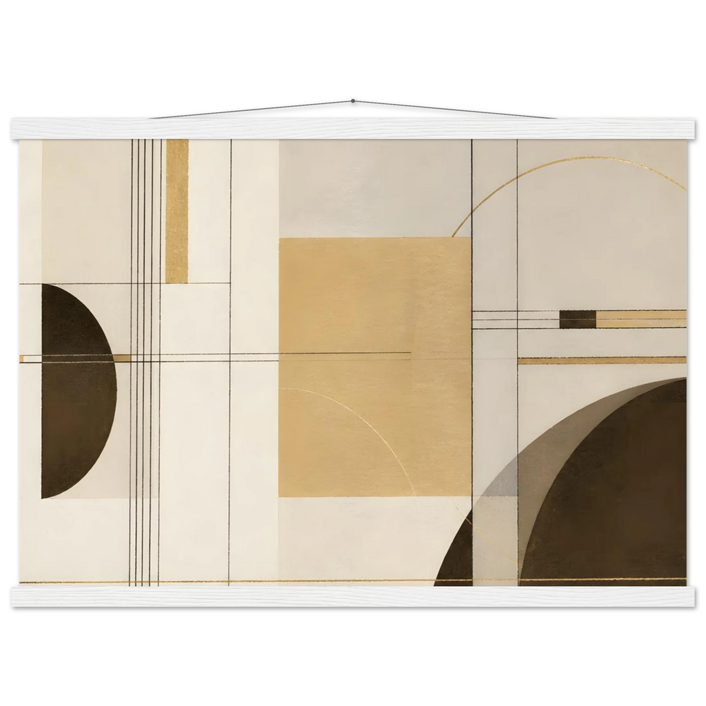Lines of Sand, geometric abstract, neutral tones and texture. Archival fine art poster shown framed.