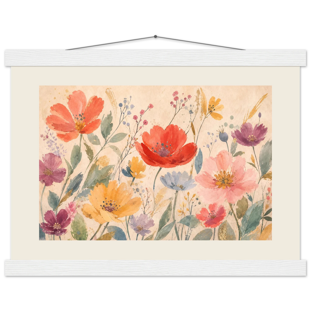 Floral Rhythm: flowers and botanical. Museum-quality fine art poster.