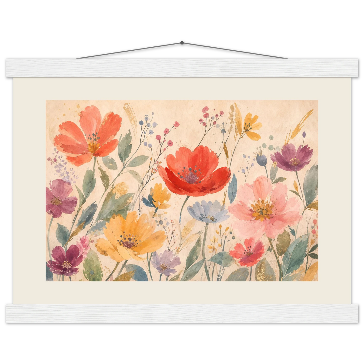Floral Rhythm: flowers and botanical. Museum-quality fine art poster.