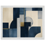 Blue Architecture, geometric abstract, blue and cream. Archival framed fine art print shown framed.