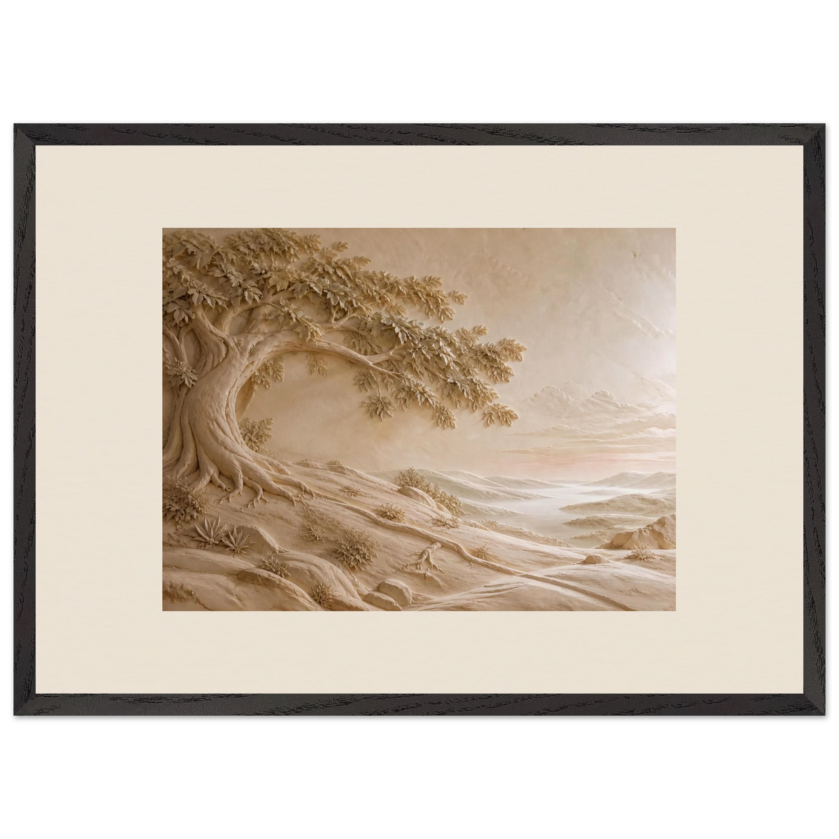 Sandstone Dawn: lumen and siena. Museum-quality framed fine art print.