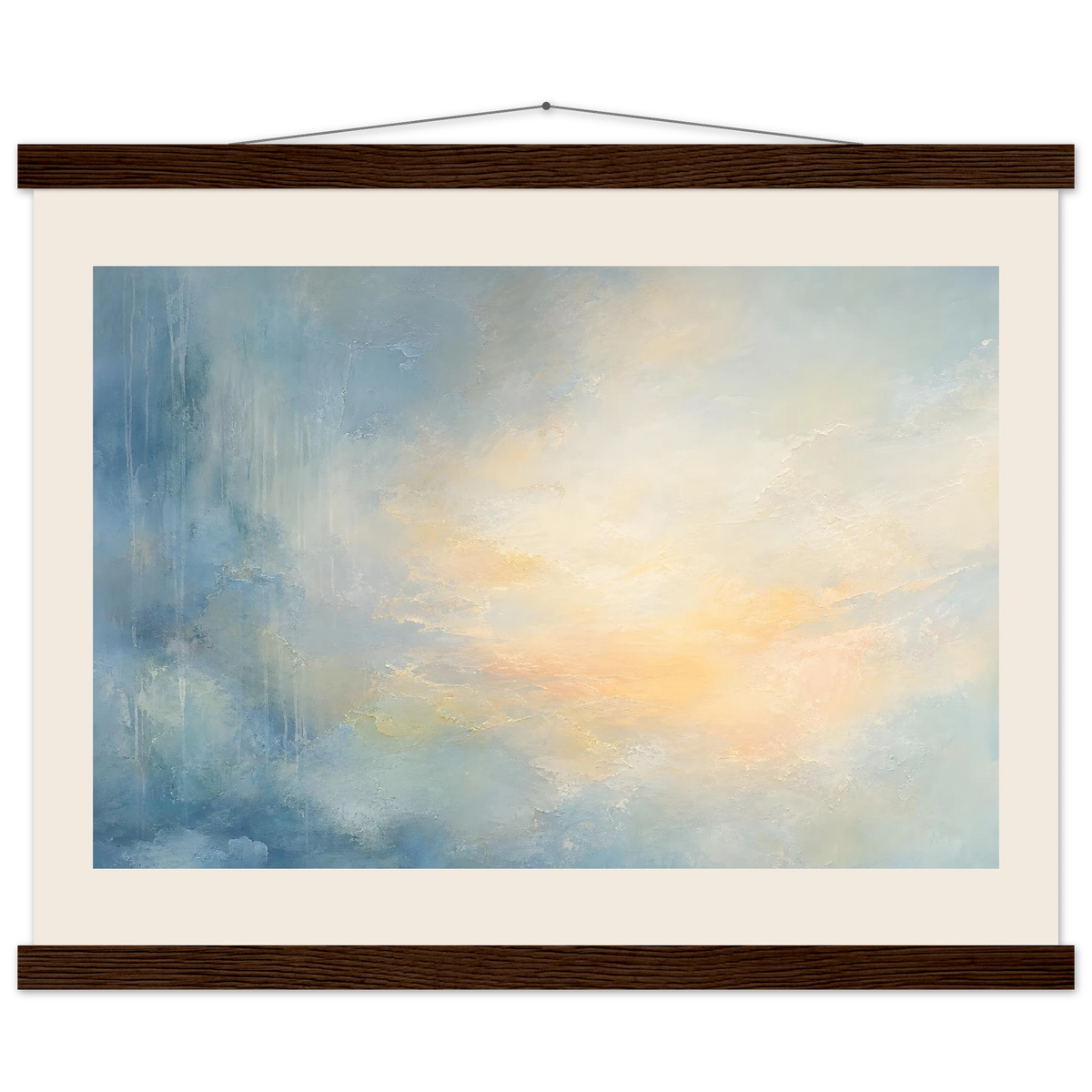 Dawn after Rain: sunrise, coastline and washed light. Museum-quality fine art poster.