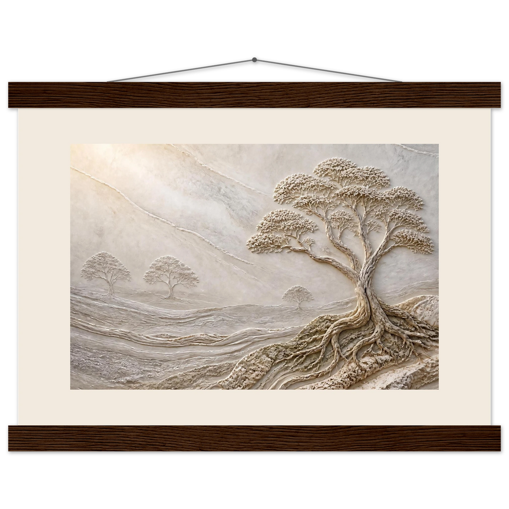 Old Growth, petra and herbarium. Archival fine art poster shown framed.
