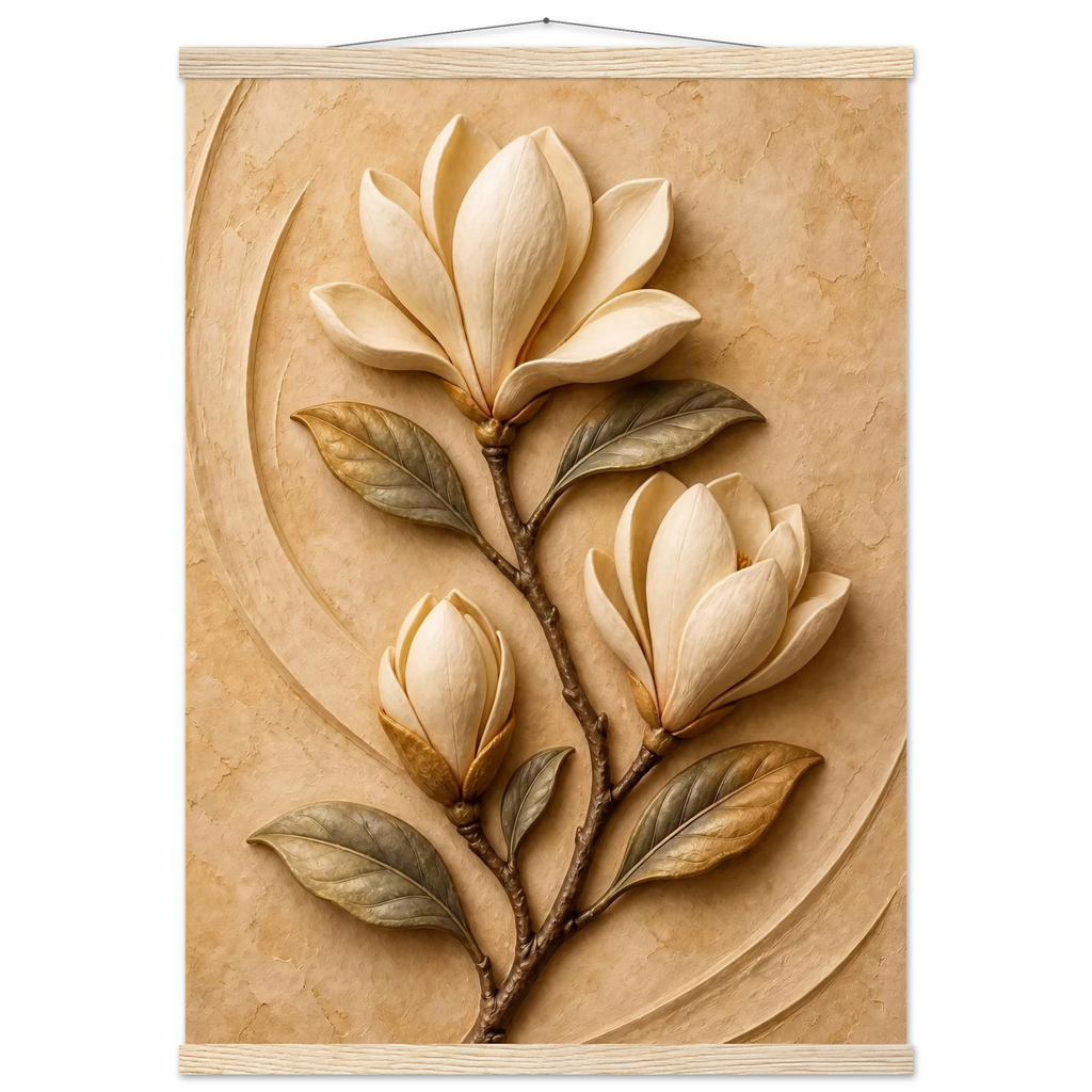 Magnolia Arc: flowers and botanical. Fine art poster by The Light Stays.