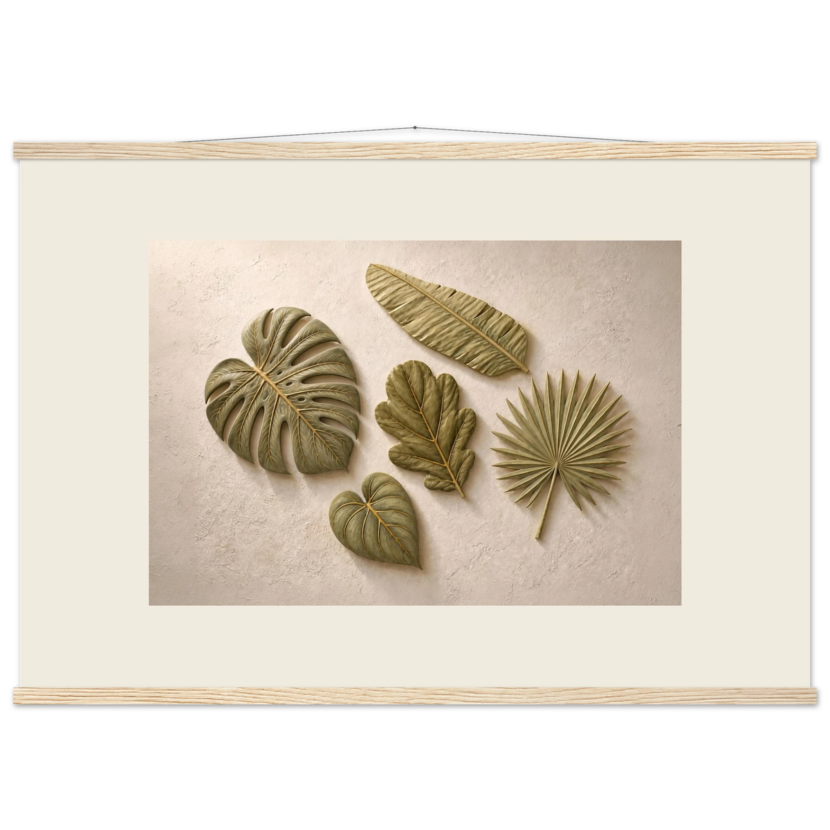 Green Constellation: botanical, green and loose rhythm. Fine art poster, alternate frame and size.