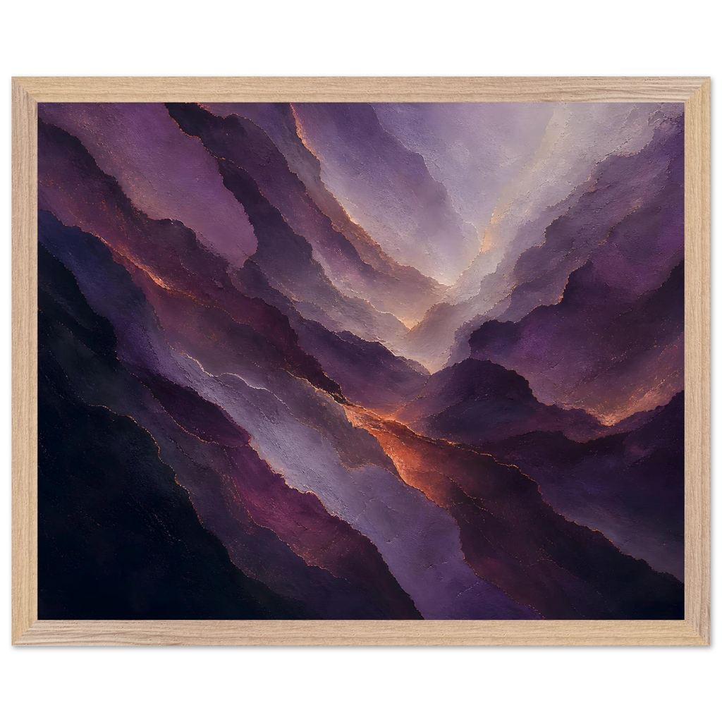 Violet Infinity, moon and night. Archival framed fine art print shown framed.