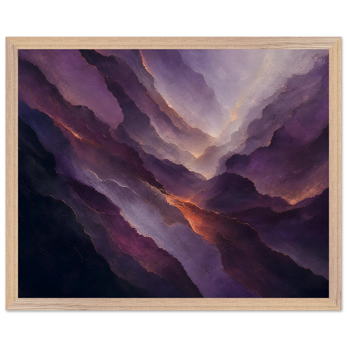 Violet Infinity, moon and night. Archival framed fine art print shown framed.