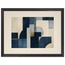 Blue Architecture: geometric abstract, blue and cream. Framed fine art print by The Light Stays.
