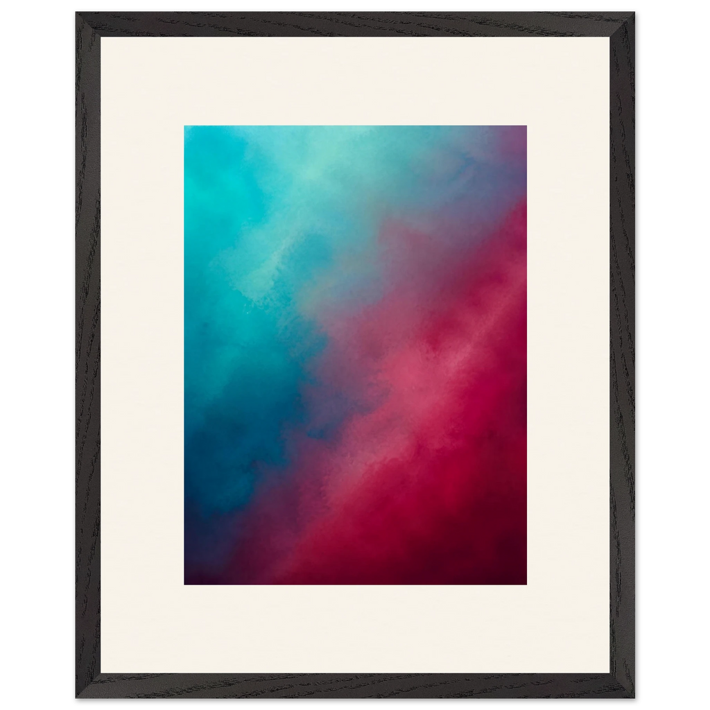 Wine Hour: gradient, dusk and deep color. Framed fine art print, alternate frame and size.