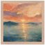 Setouchi Peach Dawn: riviera and japandi. Museum-quality framed fine art print.
