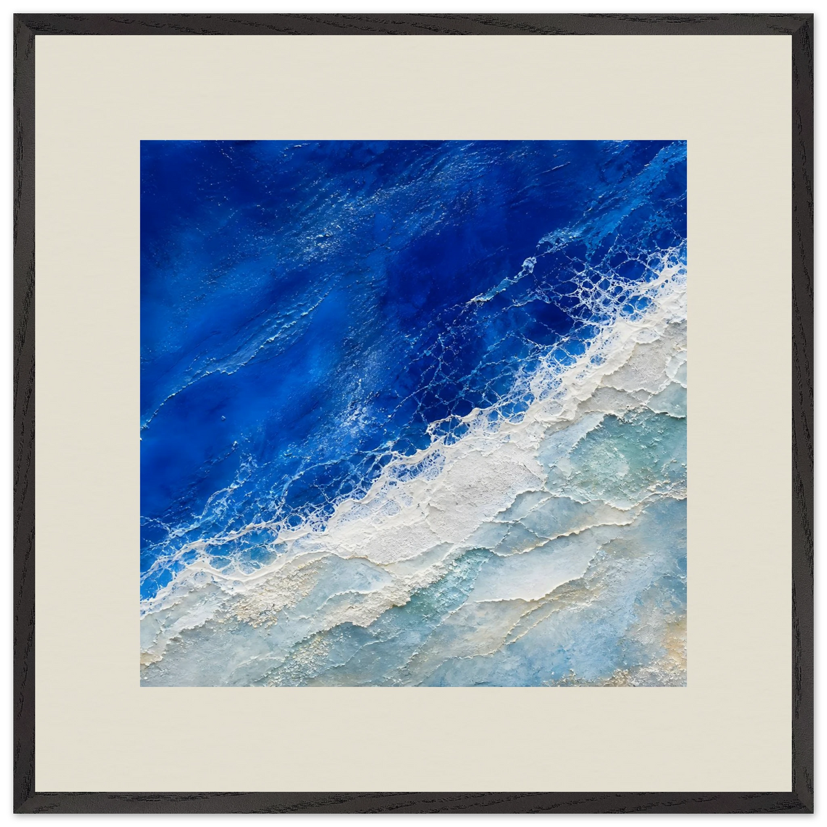 Cobalt Foam: abstract, cobalt and sea foam. Framed fine art print by The Light Stays.