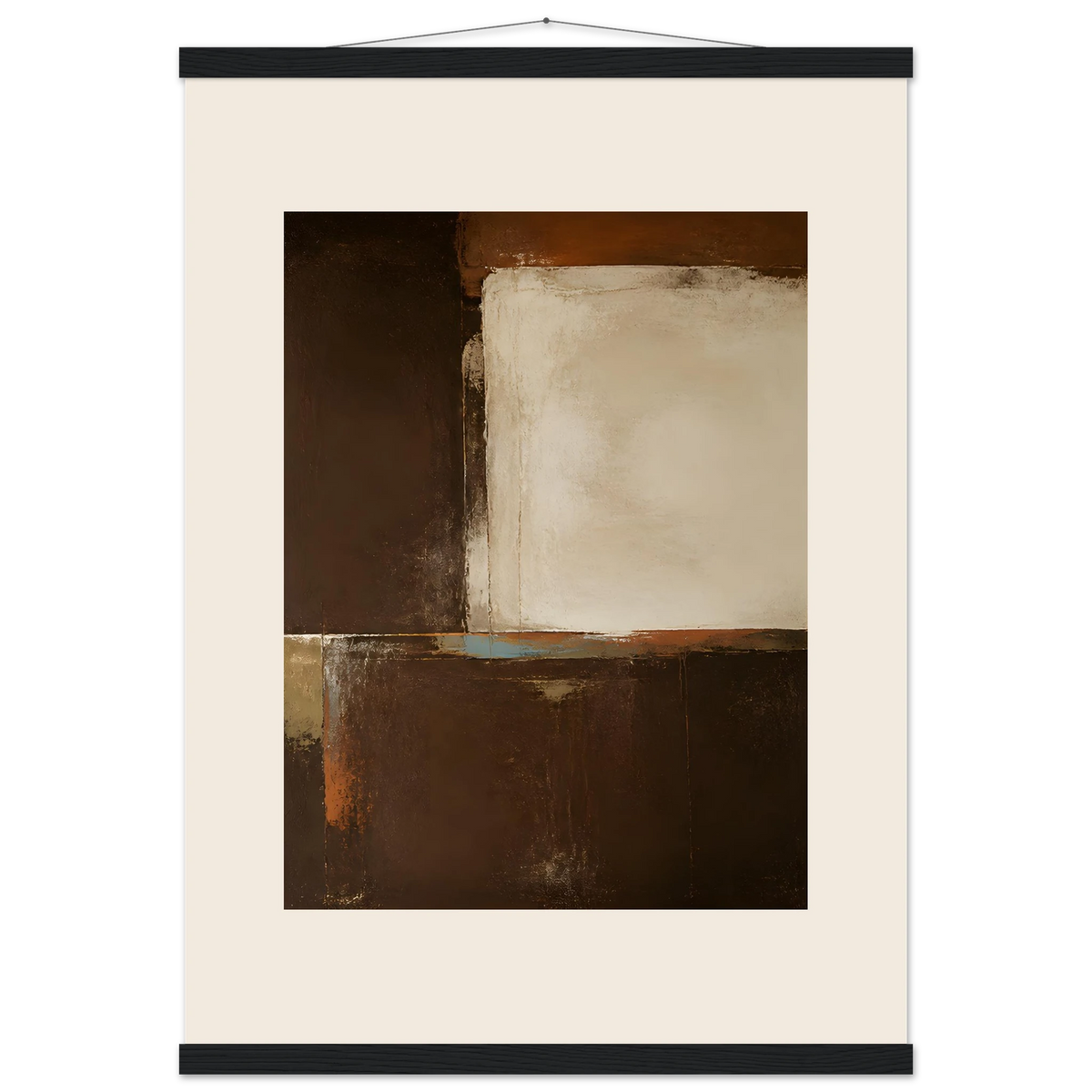 Terracotta Diptych, Panel II of II: two panels, terracotta and cream. Fine art poster by The Light Stays.