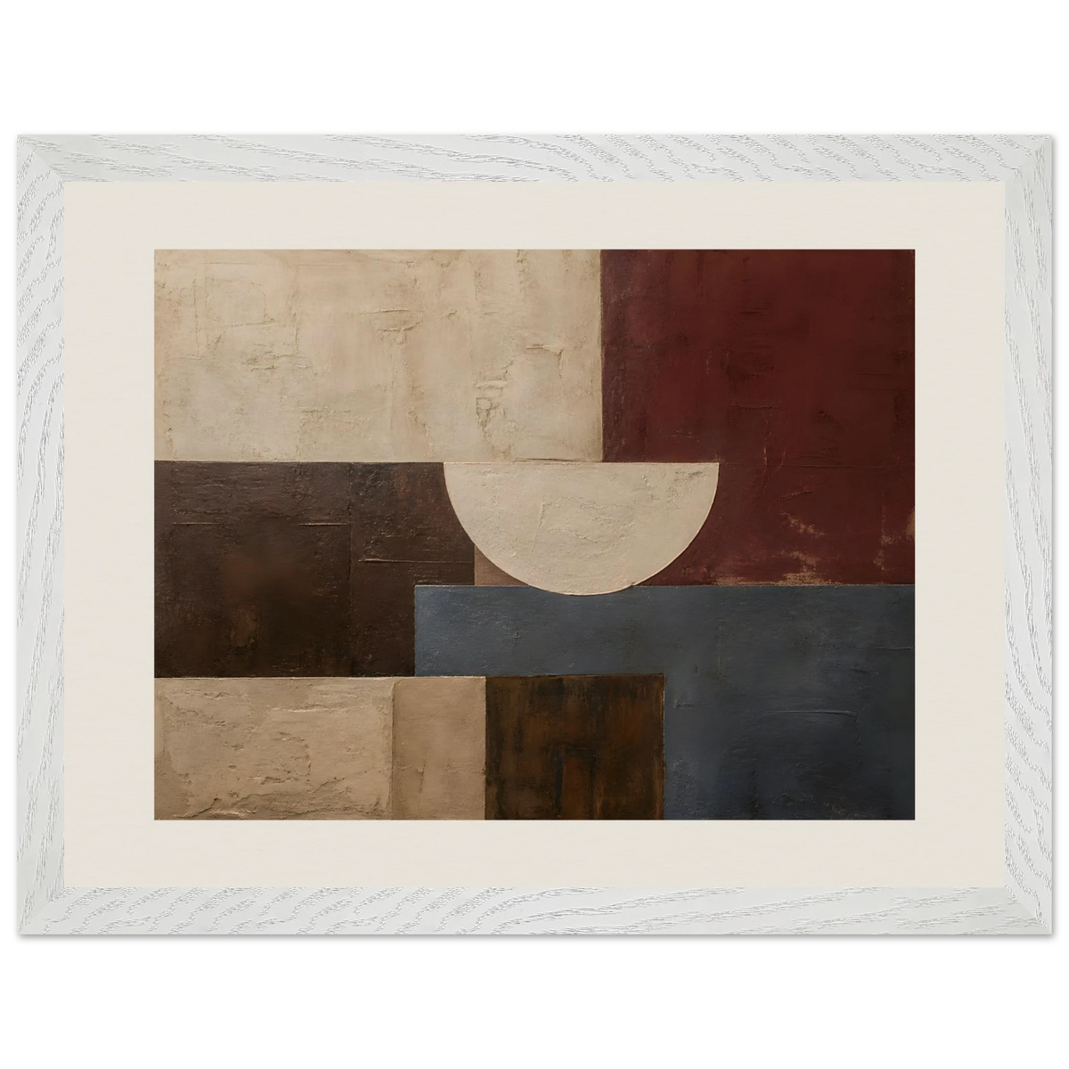 Ruby Blocks: geometric abstract, red and texture. Framed fine art print by The Light Stays.