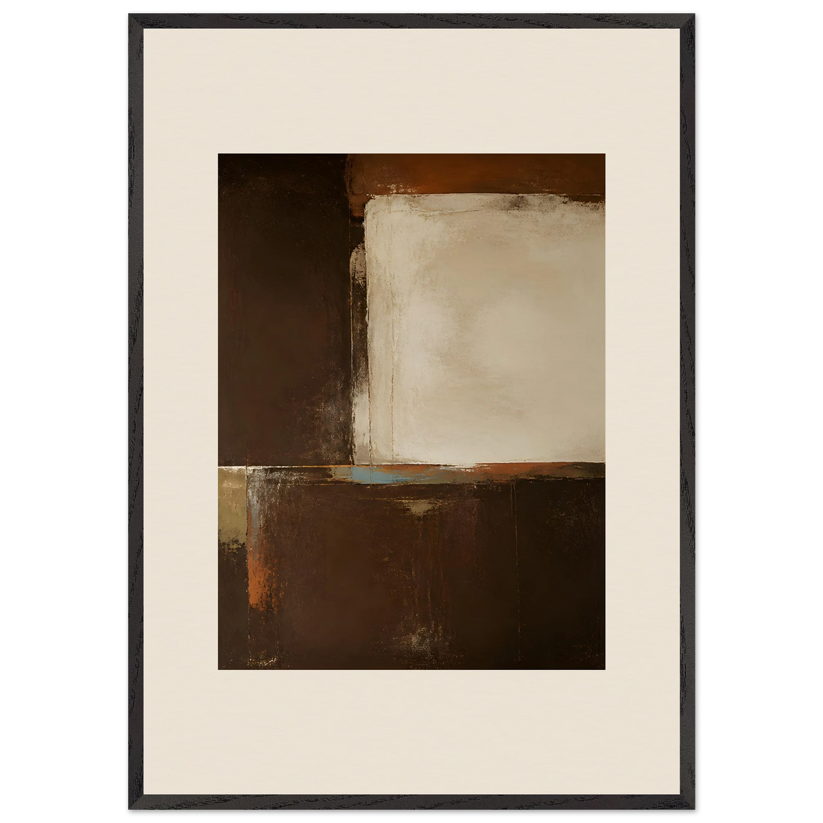 Terracotta Diptych, Panel II of II: two panels, terracotta and cream. Framed fine art print by The Light Stays.