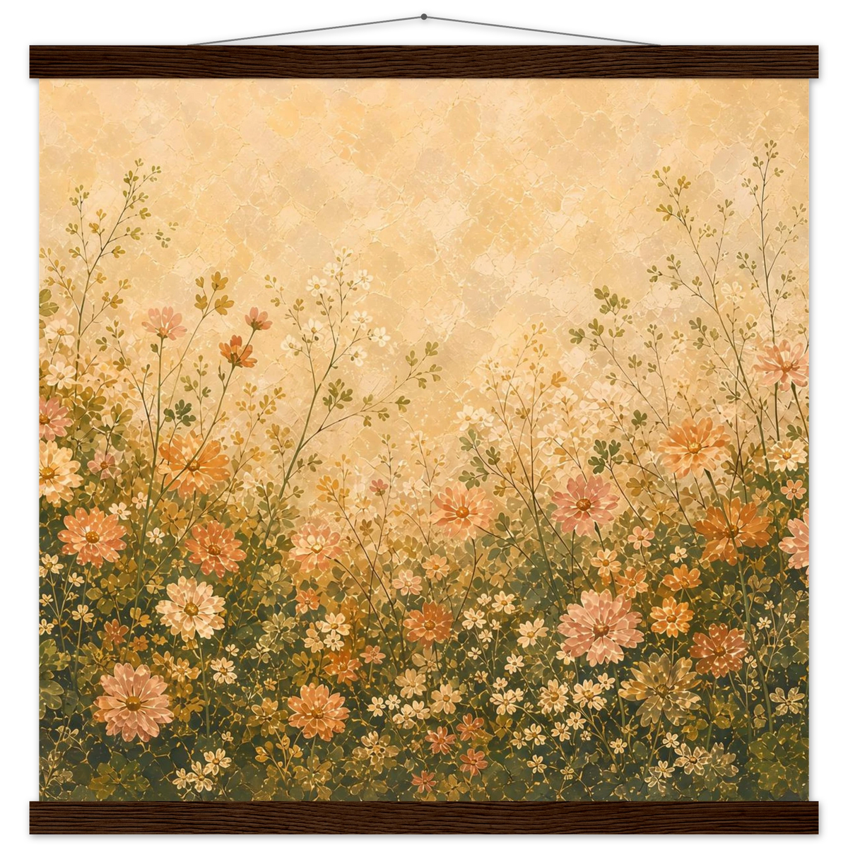 Petal Garden: flowers, botanical and abundance. Fine art poster with wooden hanger by The Light Stays.