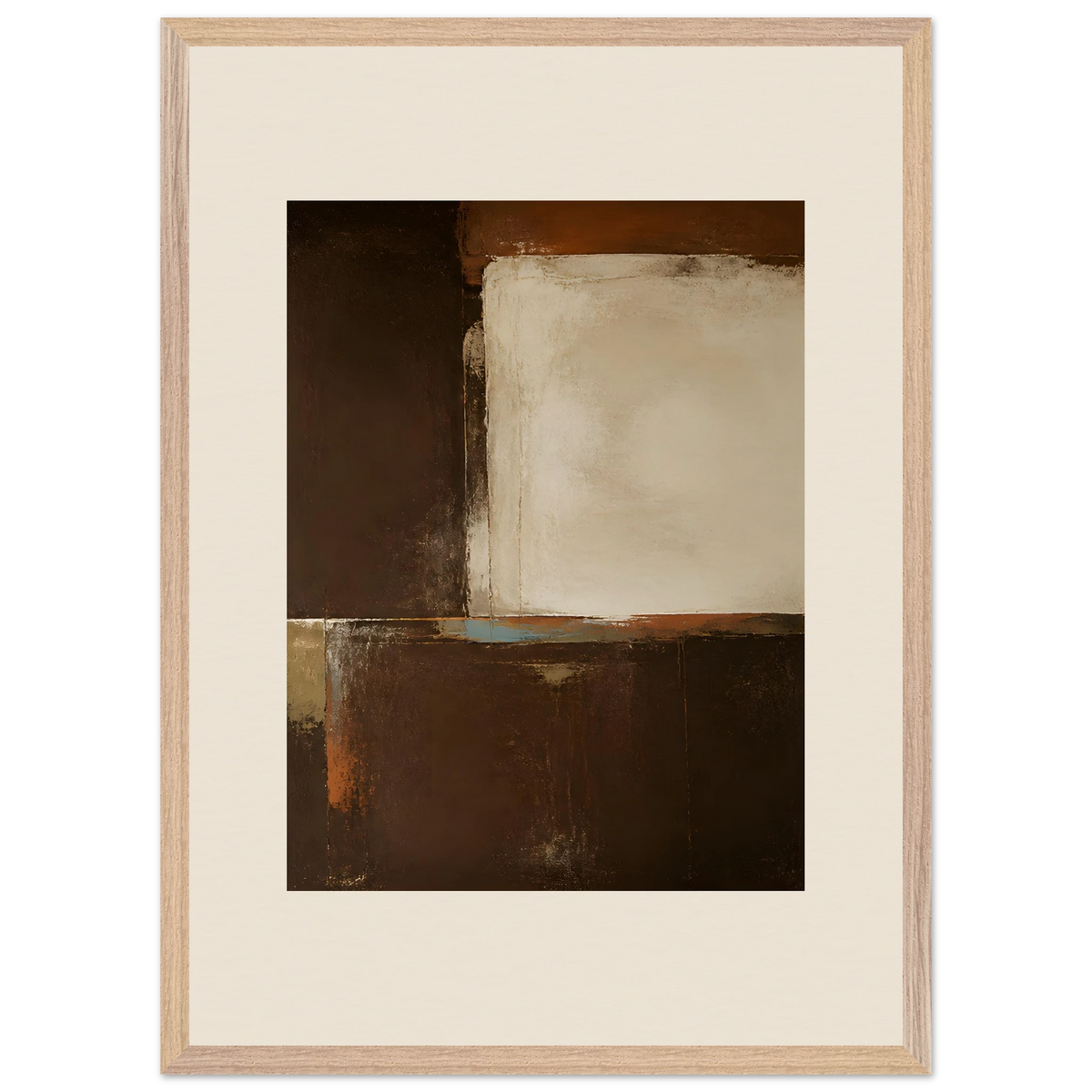 Terracotta Diptych, Panel II of II: two panels, terracotta and cream. Framed fine art print by The Light Stays.