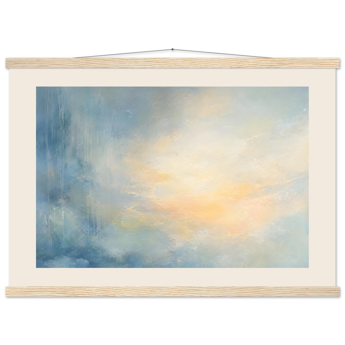 Dawn after Rain, sunrise, coastline and washed light. Archival fine art poster shown framed.