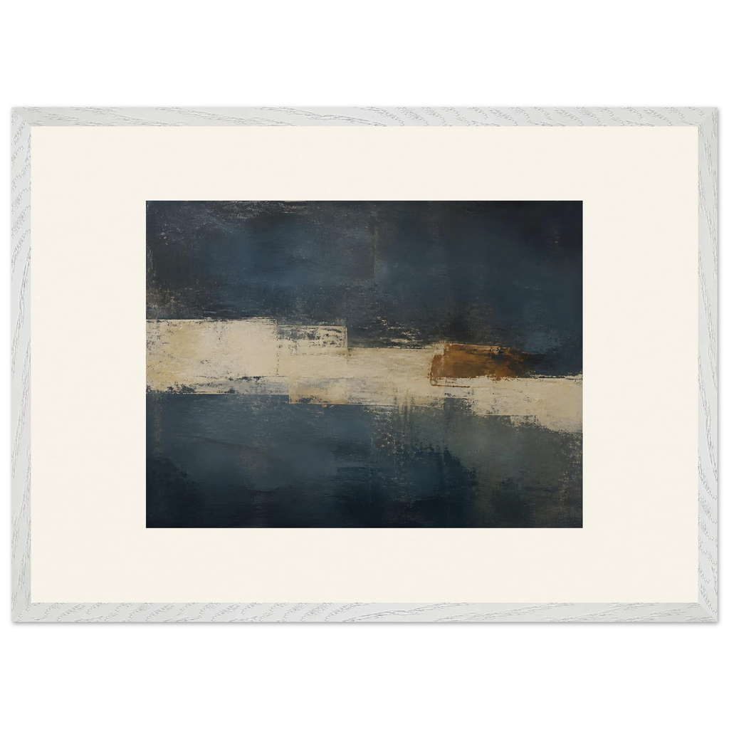 Ivory Crossing: abstract, ivory and serene lines. Framed fine art print, alternate frame and size.